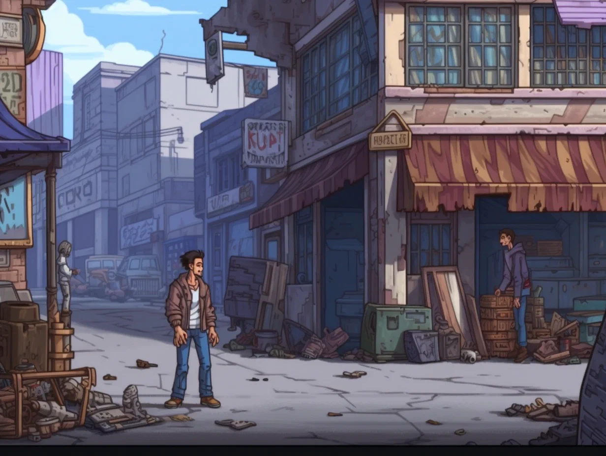 Meanwhile, Alex explores shady neighboroughs in search of clues.